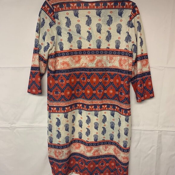 Nally & Millie reversible dress SZ L shift Pullon style unique print made in USA - Picture 4 of 11
